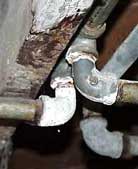 Rust and pipe corrosion at work